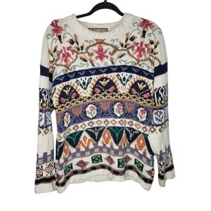 Vintage 90s Floral Cross Stitch Style Crystal-Kobe Sweater